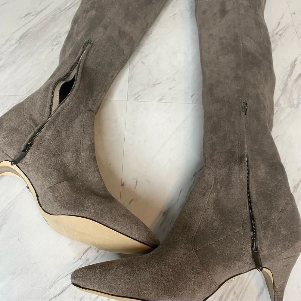 Sam Edelman Kristie Steel Grey Over the Knee Boot 7.5M